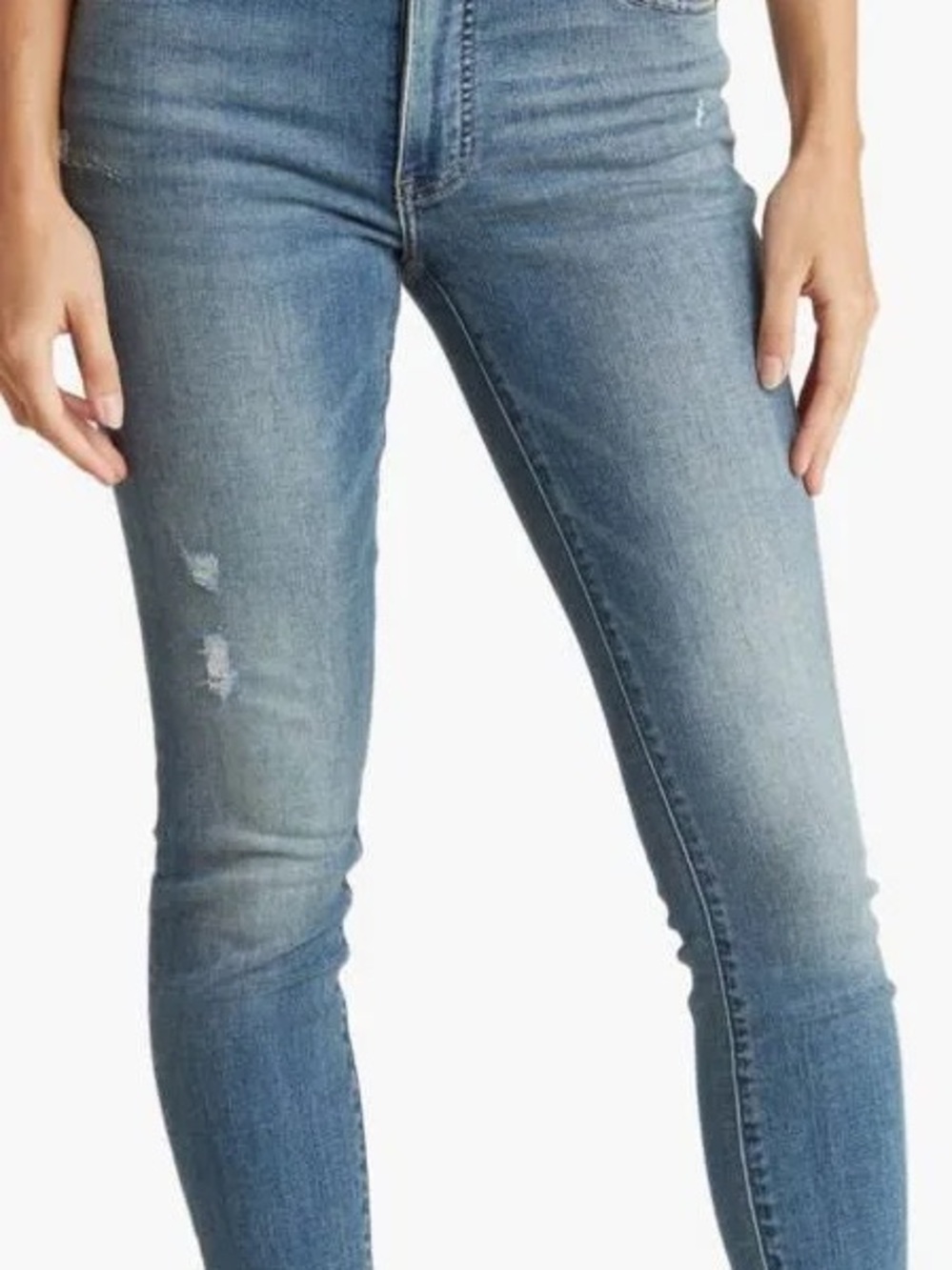 Lucky Brand Light Blue Skinny Jeans with Distressed Detail
